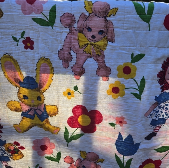 Vintage Handmade Chidls Crib Quilt - Picture 8 of 8